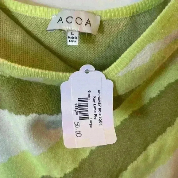 Acoa Key Lime Pie strapless dress size Large Nwt - Picture 3 of 4